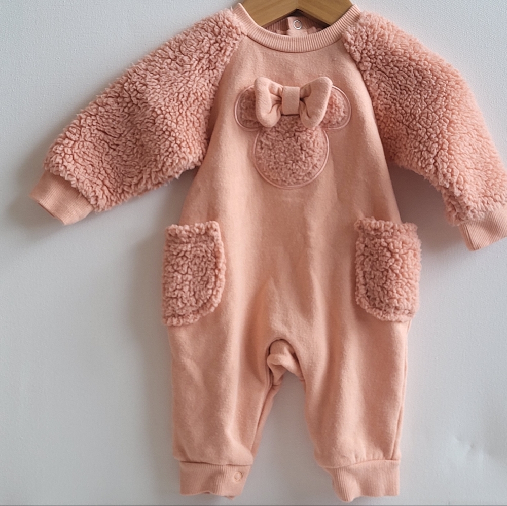 Disney Baby Peech Fleece Outfit W Minnie Mouse 0-3mos EUC